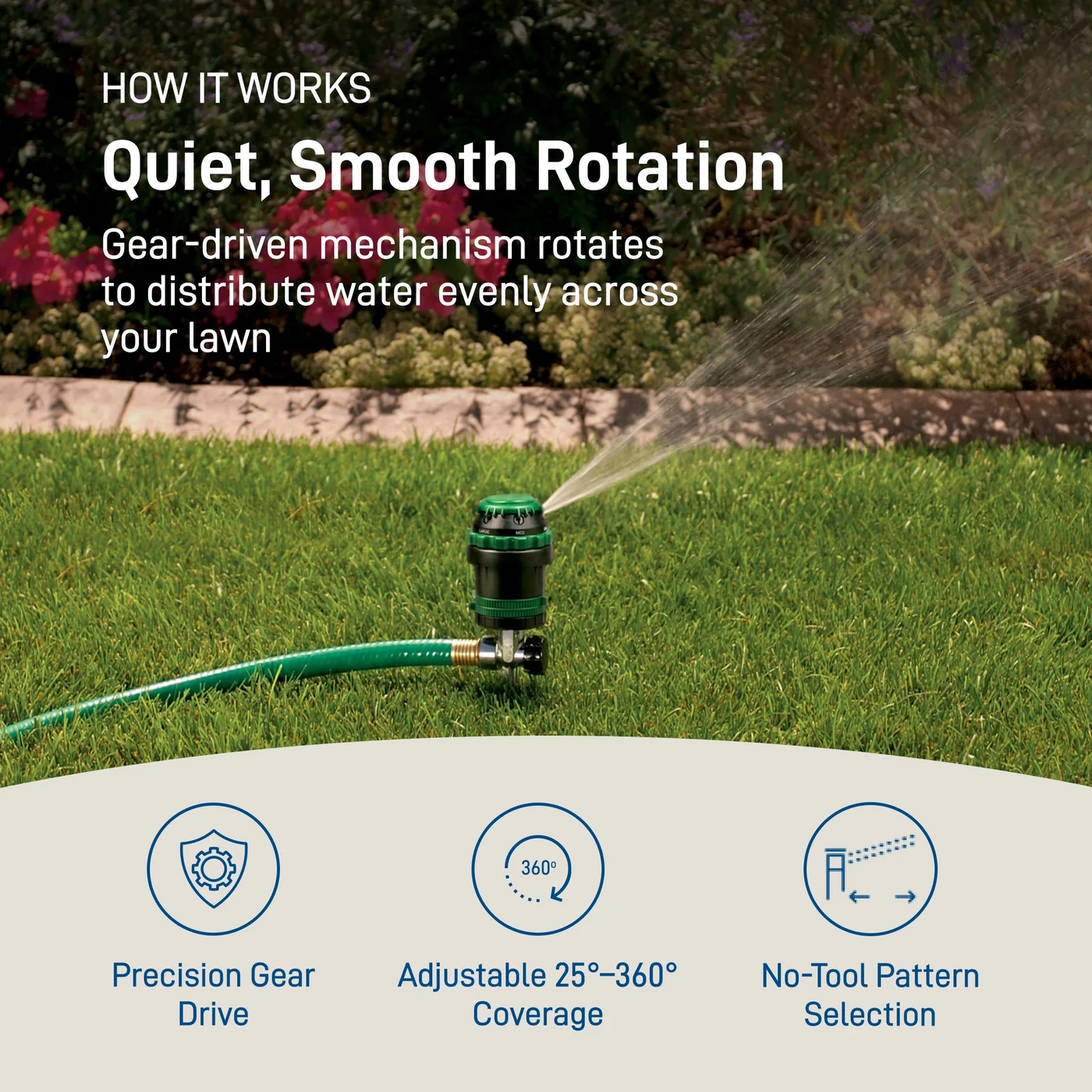 Orbit H2O-Six 58573 spike sprinkler, detail or garden-use view 3