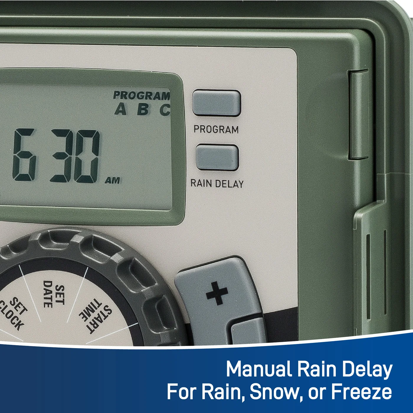 Orbit 57894 four-station irrigation controller, detail or garden-use view 3