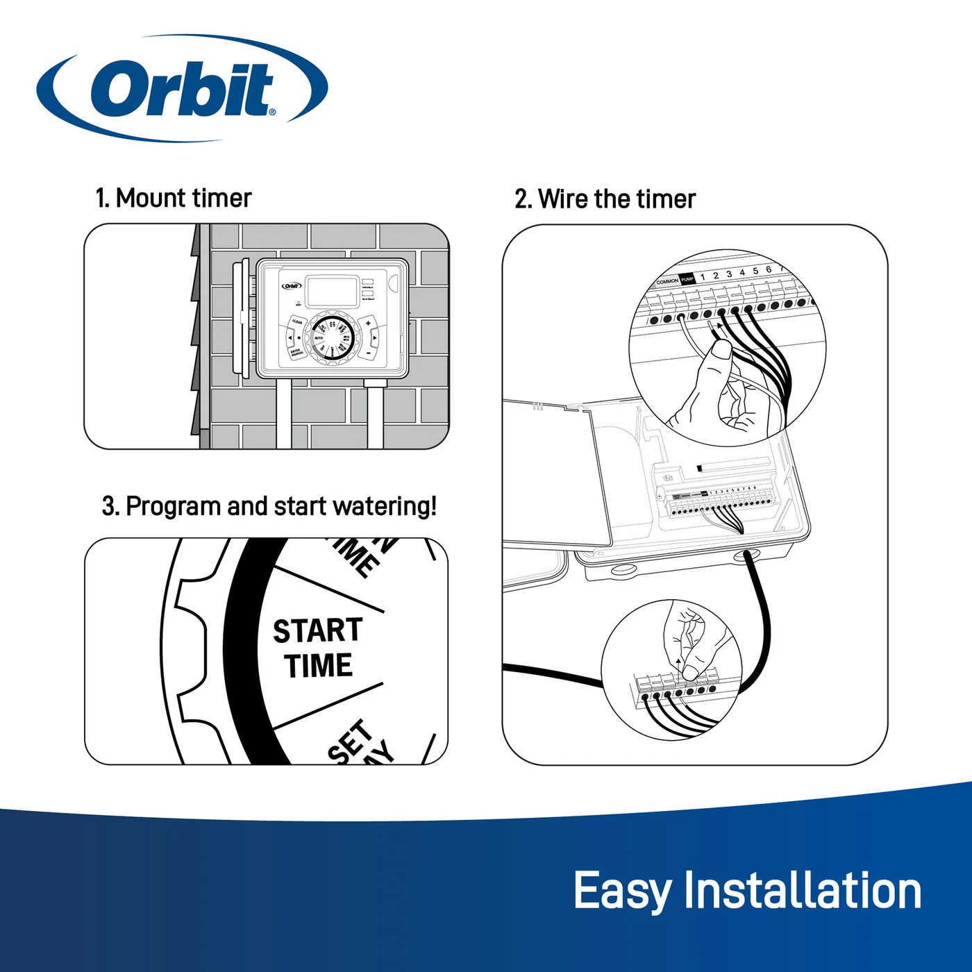 Orbit 57894 four-station irrigation controller, detail or garden-use view 4