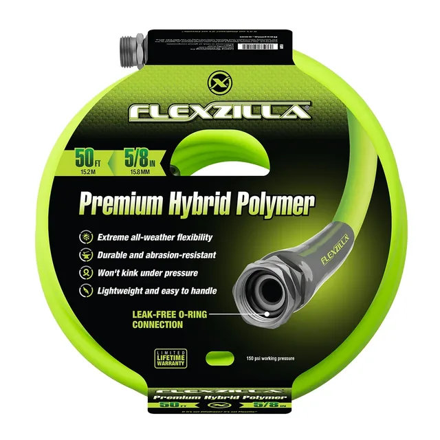 Flexzilla Garden Hose 5/8 in. x 50 ft., Lightweight All-Weather Water Hose, Durable and Flexible, Leak-Free Connections | manufacturer gallery view 2