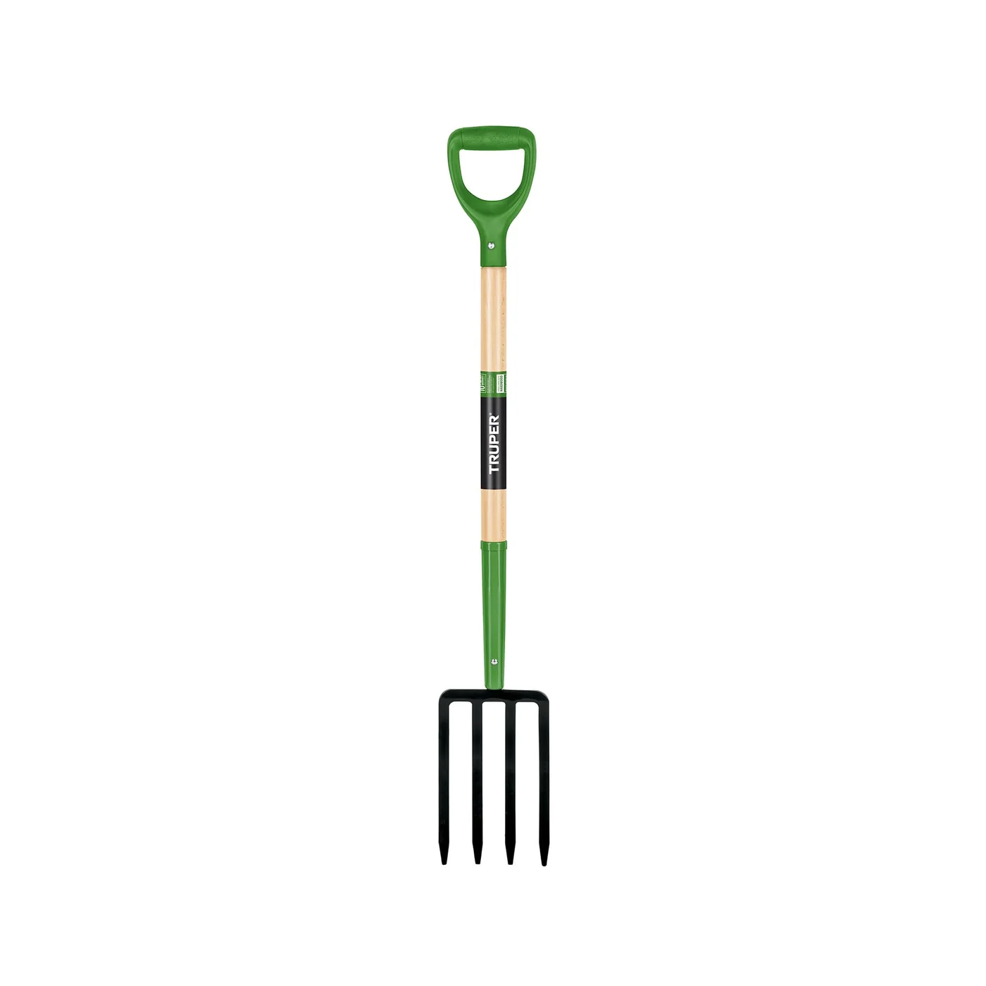 Truper 30293 BJ-4E four-tine spading fork with 30-inch wood D-grip handle