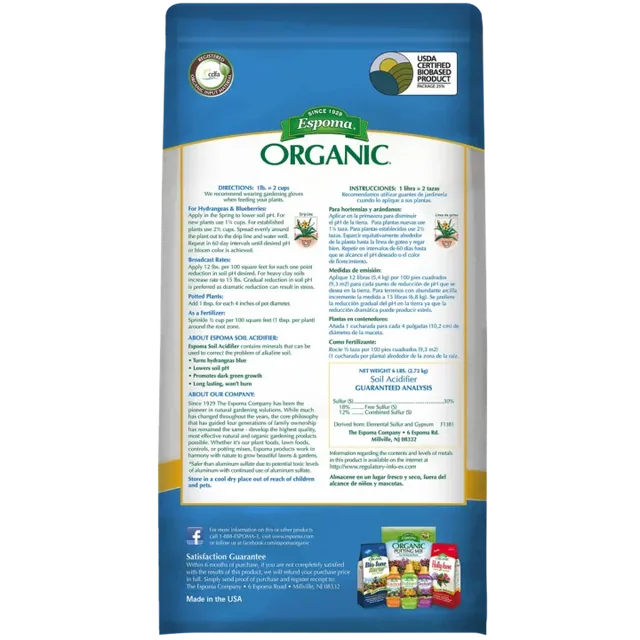 Espoma Soil Acidifier, 6 lb. manufacturer product view 2
