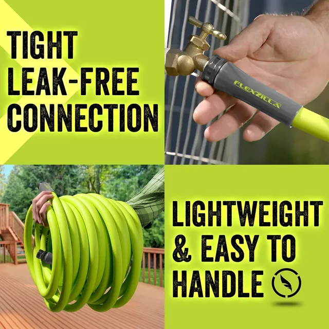 Flexzilla Garden Hose 5/8 in. x 100 ft., Lightweight All-Weather Water Hose, Durable and Flexible, Leak-Free Connections | manufacturer gallery view 7