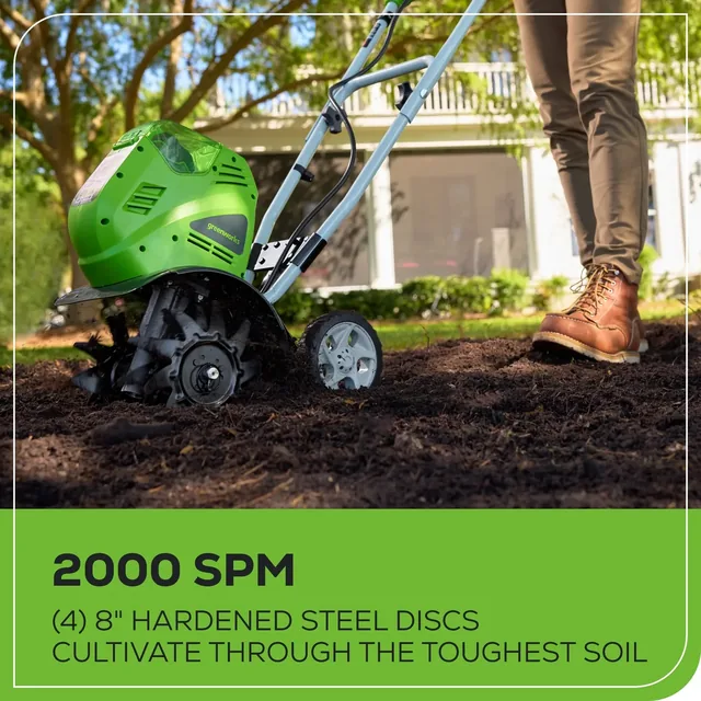 Greenworks 27062A cultivator, manufacturer gallery view 4
