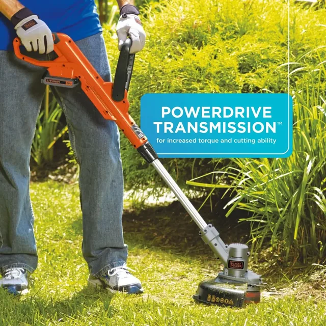 BLACK+DECKER 20V MAX String Trimmer and Edger 2 in 1, Cordless Weed Wacker with Auto Spool Feed, Battery and Charger Included, 12 Inch Steel Deck, Reduced Vibration (LST300) | manufacturer gallery view 6