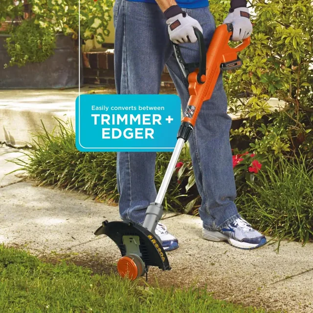 BLACK+DECKER 20V MAX String Trimmer and Edger 2 in 1, Cordless Weed Wacker with Auto Spool Feed, Battery and Charger Included, 12 Inch Steel Deck, Reduced Vibration (LST300) | manufacturer gallery view 7