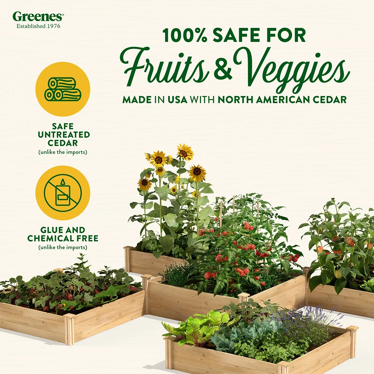 Greenes Fence RC12T8S64B cedar raised bed manufacturer product view 2