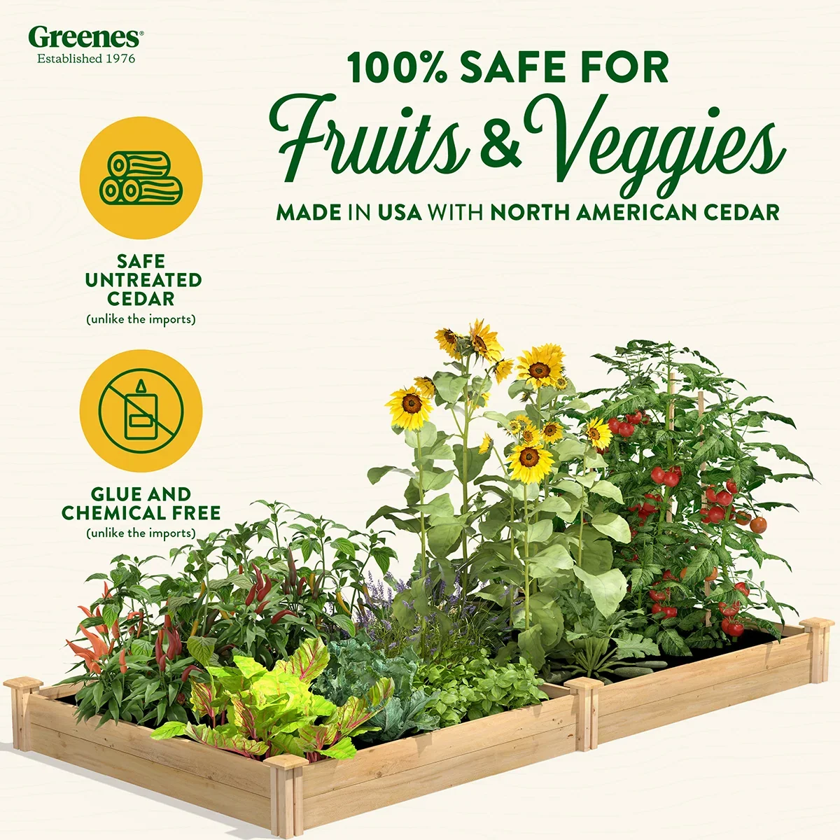 Greenes Fence RC48967 cedar raised bed manufacturer product view 2