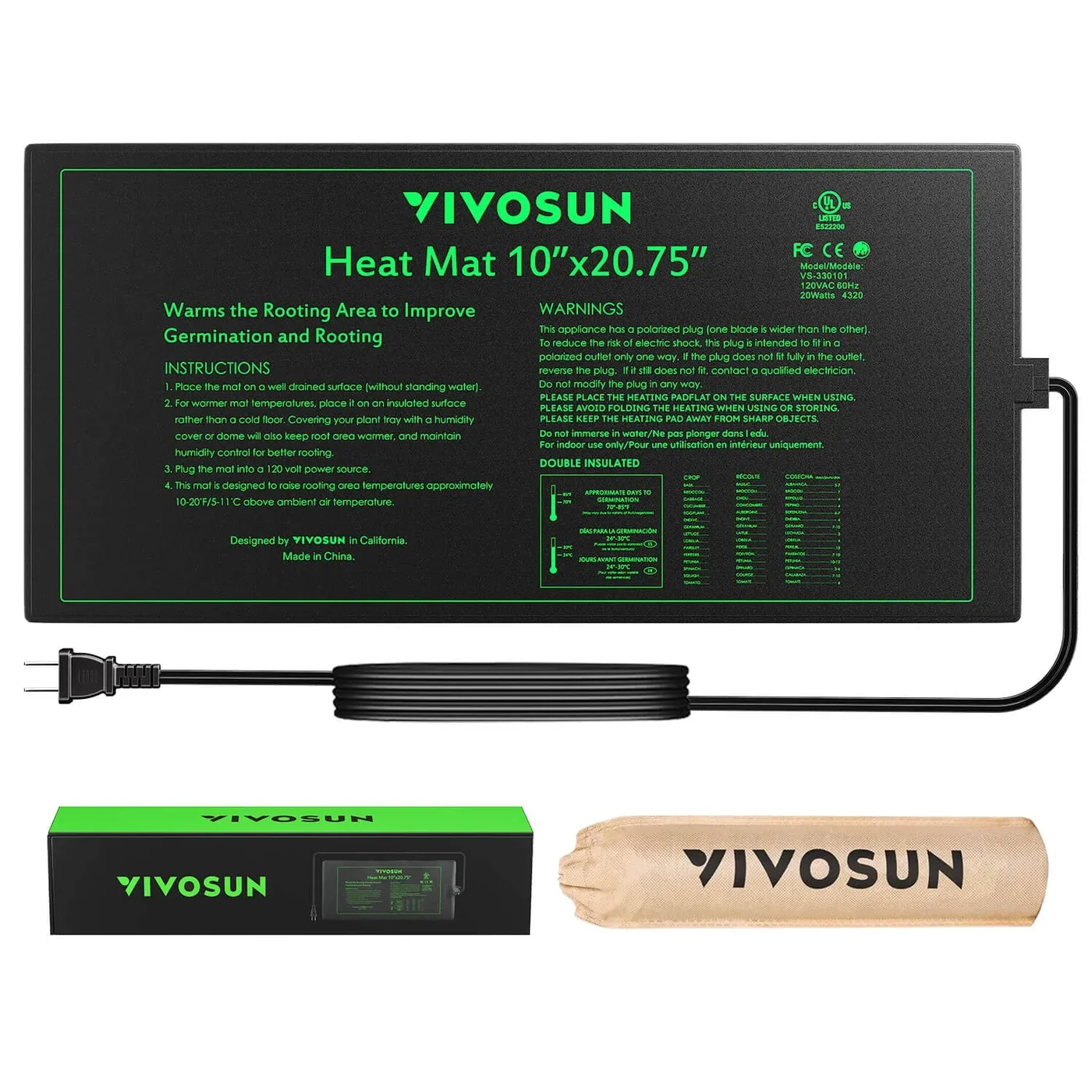VIVOSUN 10 x 20.75-inch seedling heat mat