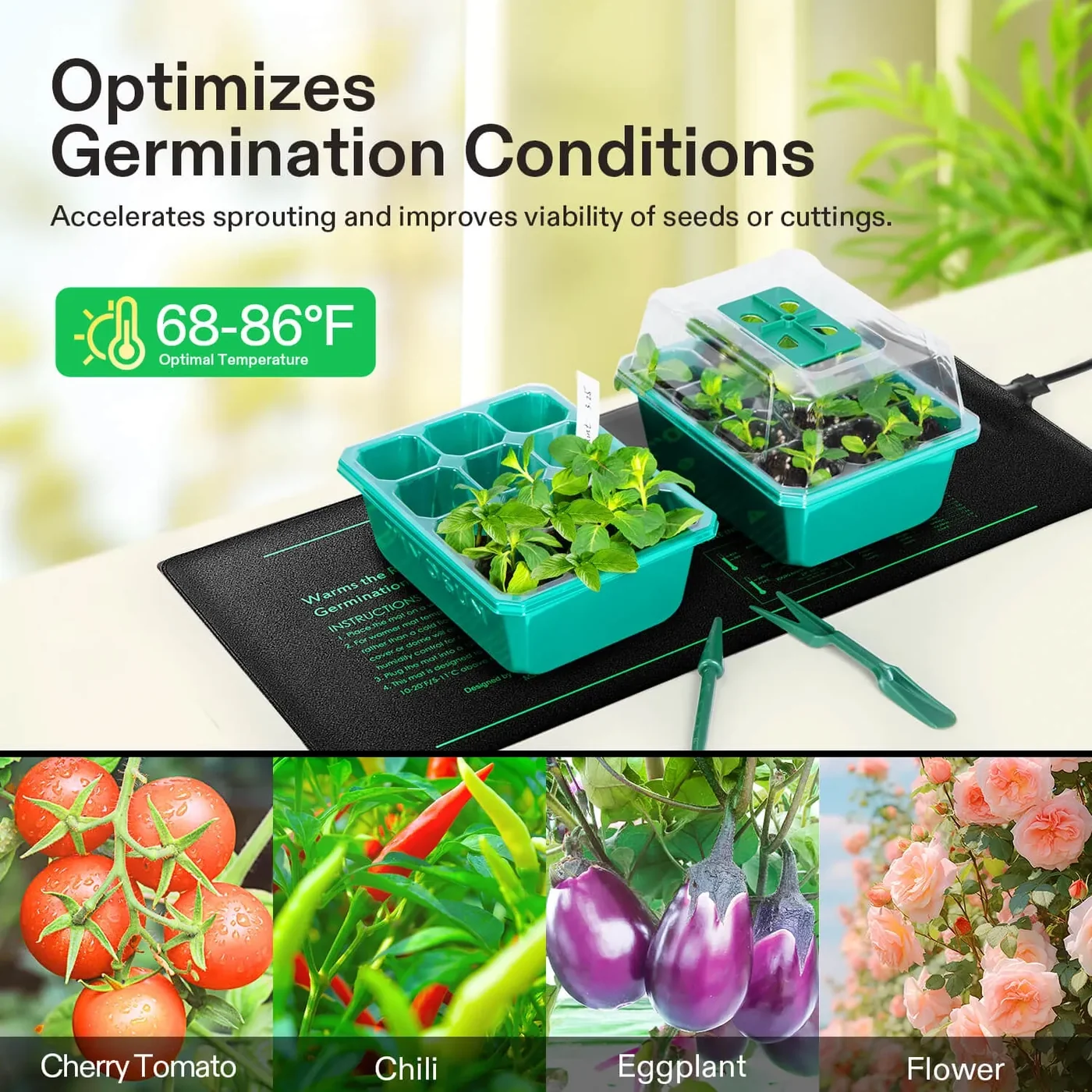 VIVOSUN 10 x 20.75-inch seedling heat mat, gallery view 6