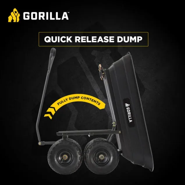 Gorilla GOR4PS 600 lb garden dump cart, product detail 6
