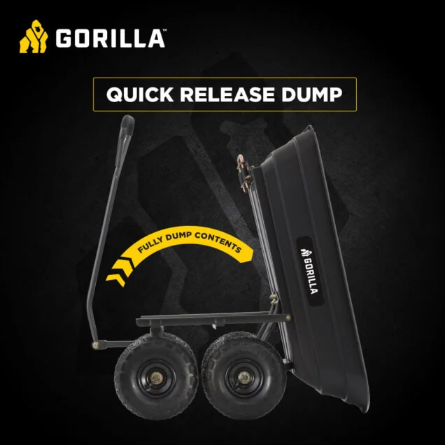 Gorilla GOR4PS 600 lb garden dump cart, product detail 6