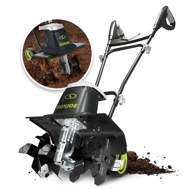 Sun Joe Corded Electric Garden Tiller & Cultivator with Steel Tines, TJ604E | product view
