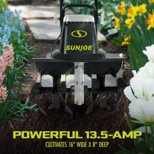 Sun Joe Corded Electric Garden Tiller & Cultivator with Steel Tines, TJ604E | manufacturer gallery view 4