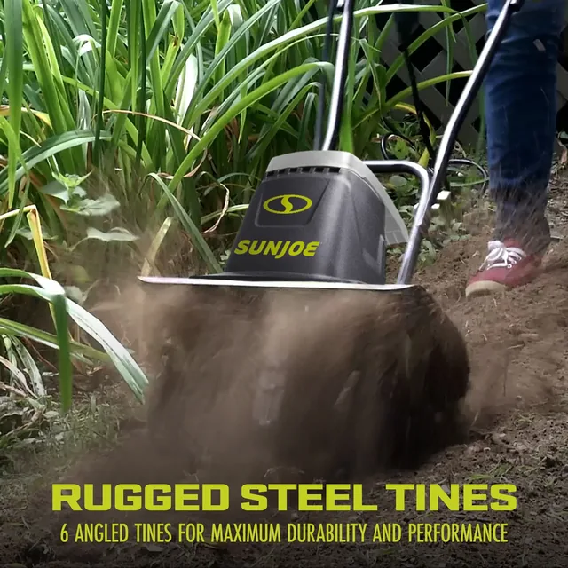 Sun Joe Corded Electric Garden Tiller & Cultivator with Steel Tines, TJ604E | manufacturer gallery view 5