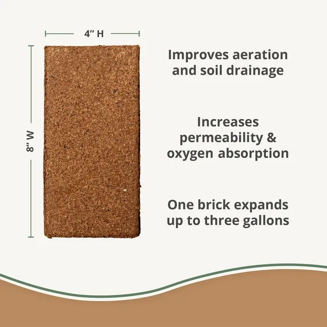 Plantonix Coco Bliss 650-g coir bricks, five pack, product view 4