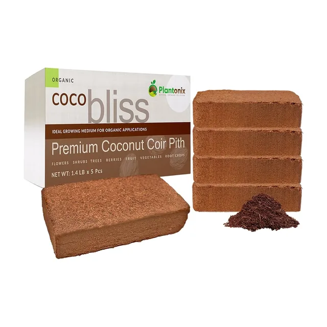 Plantonix Coco Bliss 650-g coir bricks, five pack, product view 1