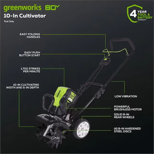 Greenworks Pro TL80L00 Cordless-Cultivators - View #3