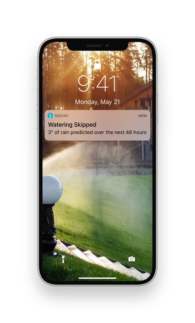 Rachio 3 eight-zone smart sprinkler controller, detail or garden-use view 2