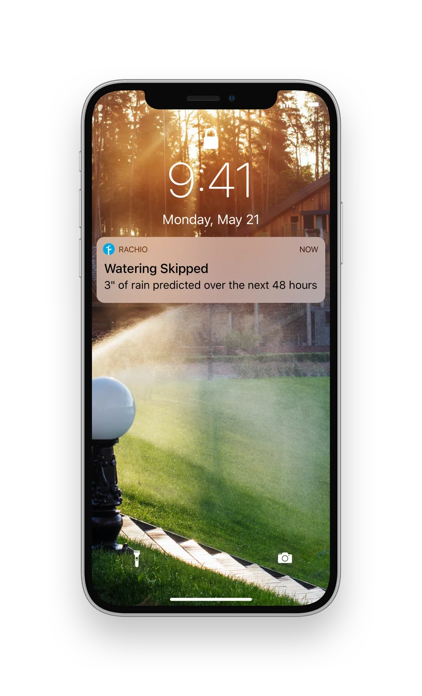 Rachio 3 eight-zone smart sprinkler controller, detail or garden-use view 2