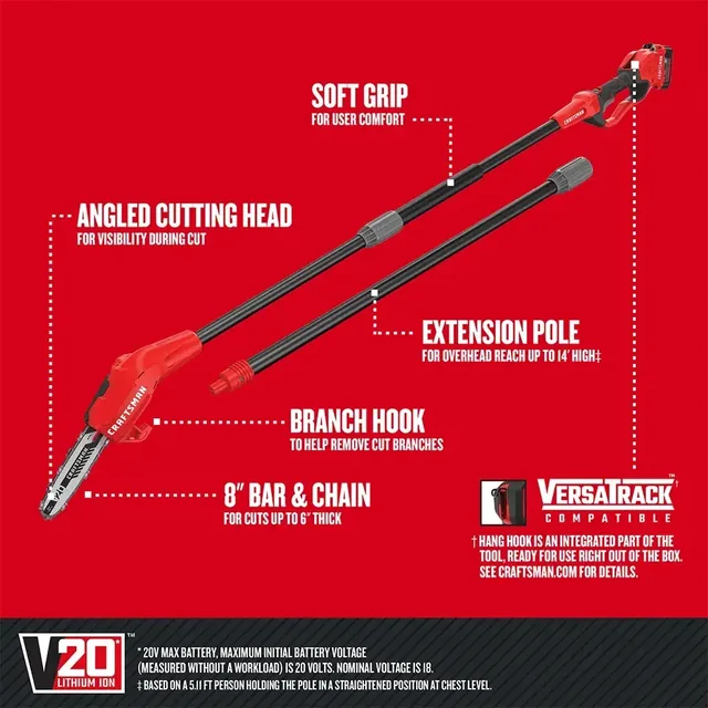 CRAFTSMAN CMCCSP20M1 pole-saw kit, product detail 3