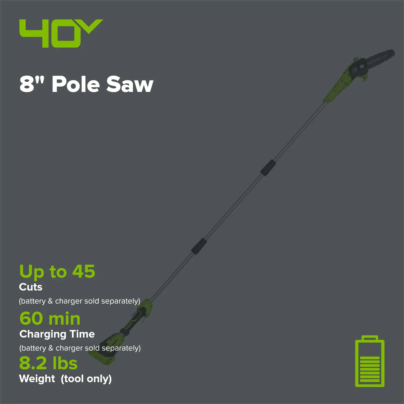 Greenworks PS40B00 pole saw, manufacturer gallery view 2