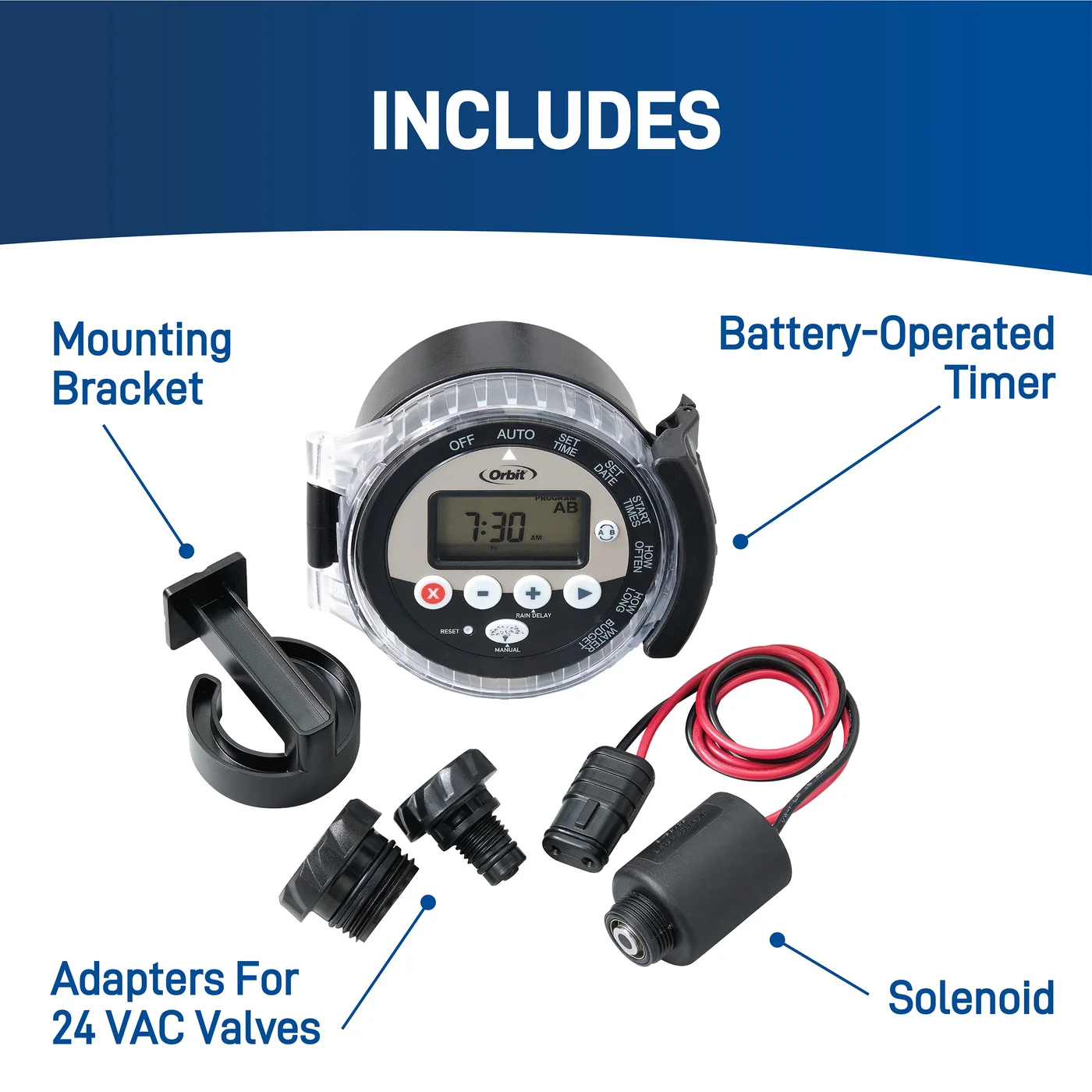 Orbit 57865 Battery-Powered Four-Station Controller, manufacturer gallery view 2