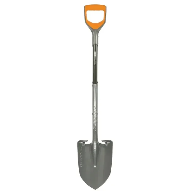 Fiskars Pro 44-inch digging shovel with steel blade and aluminum D handle