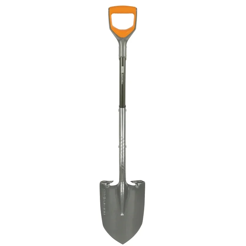 Fiskars Pro 44-inch digging shovel with steel blade and aluminum D handle