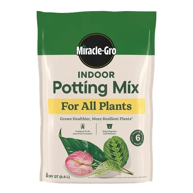 Miracle-Gro Indoor Potting Mix for All Plants, 6-quart bag from the two-pack
