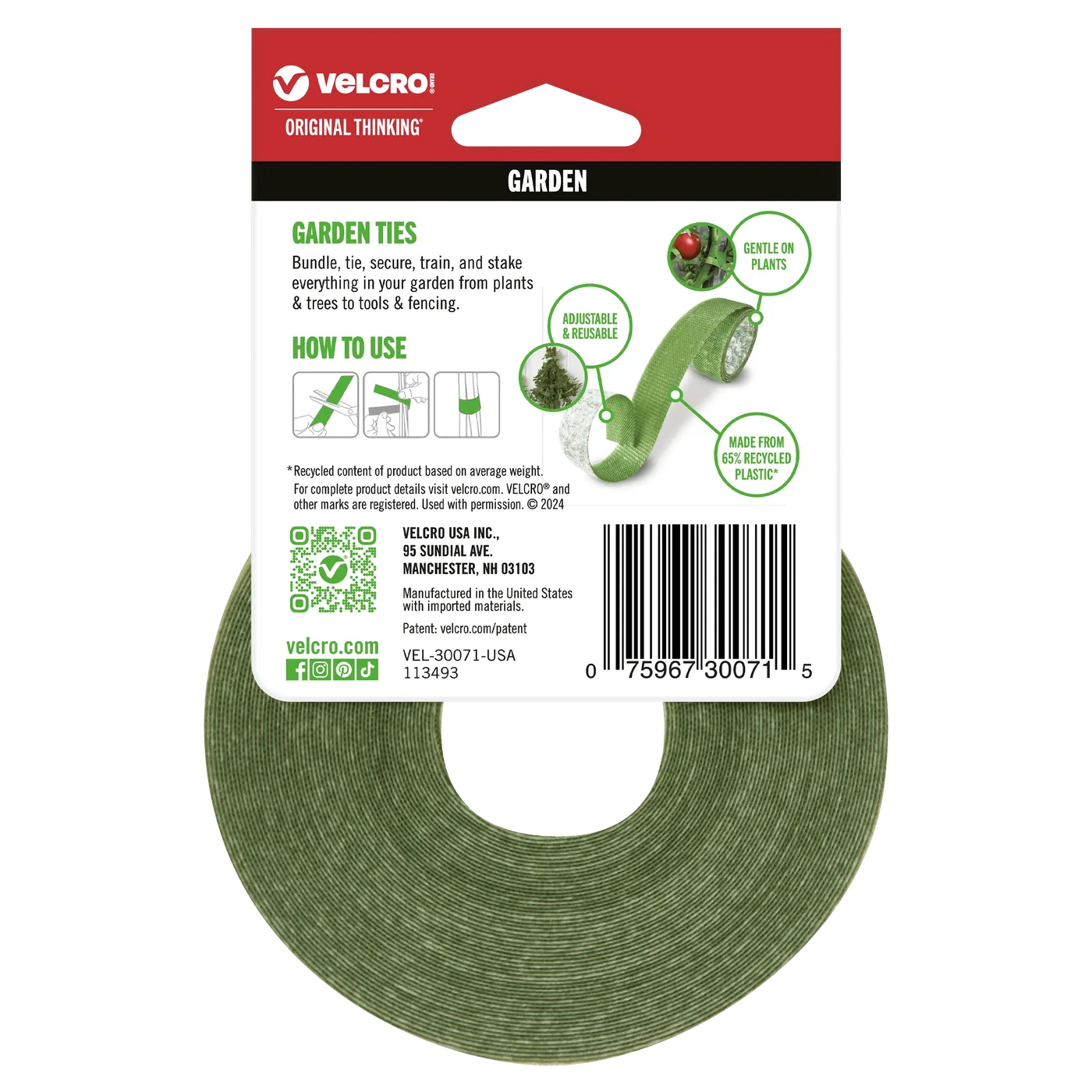 VELCRO ONE-WRAP garden ties, 50-foot roll manufacturer product view 2