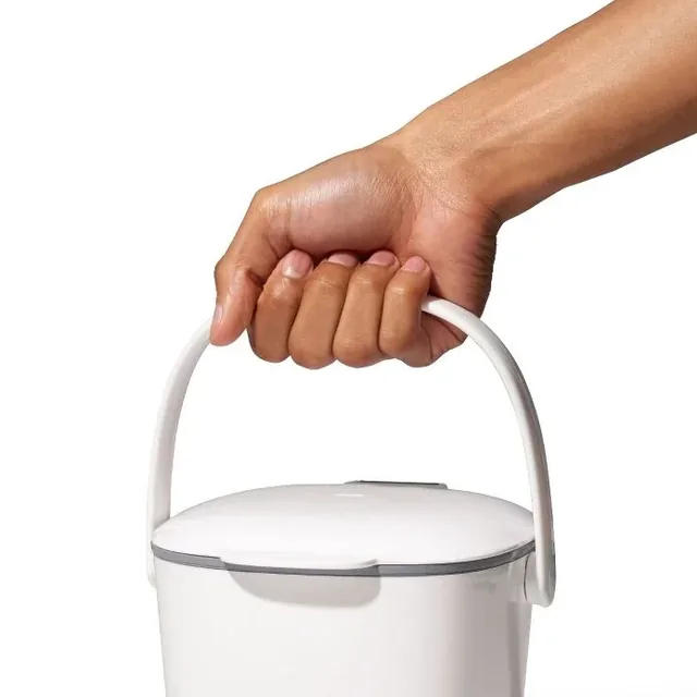 OXO Easy-Clean 0.75-gallon compost caddy, white manufacturer product view 5