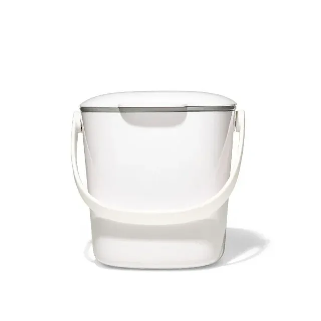 OXO Easy-Clean 0.75-gallon compost caddy, white manufacturer product view 3