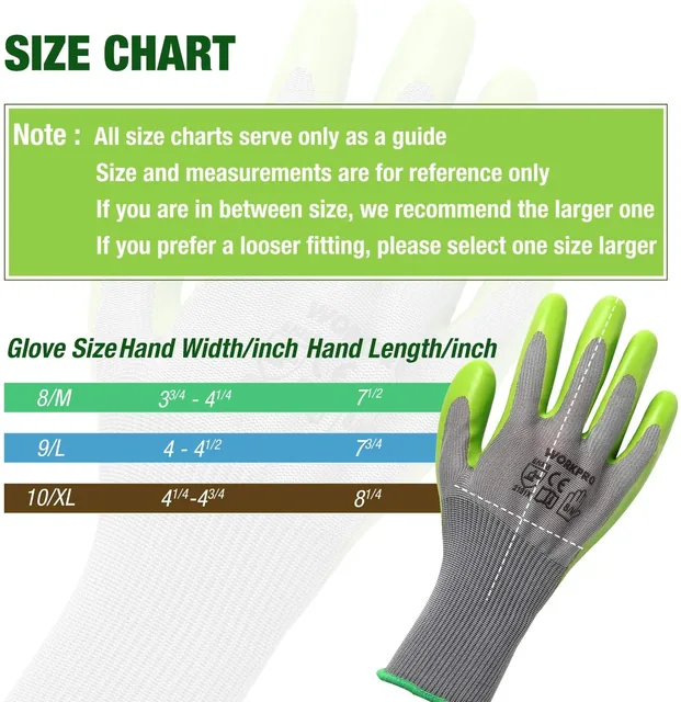 WORKPRO W133211 six-pair medium gardening gloves with latex palm, gallery view 2