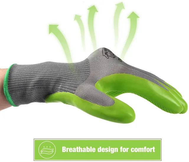 WORKPRO W133211 six-pair medium gardening gloves with latex palm, gallery view 3