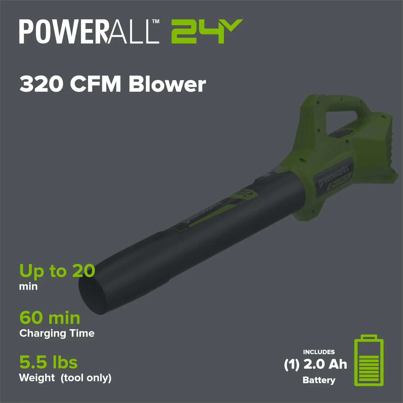 Greenworks BLG306 leaf blower, manufacturer gallery view 2