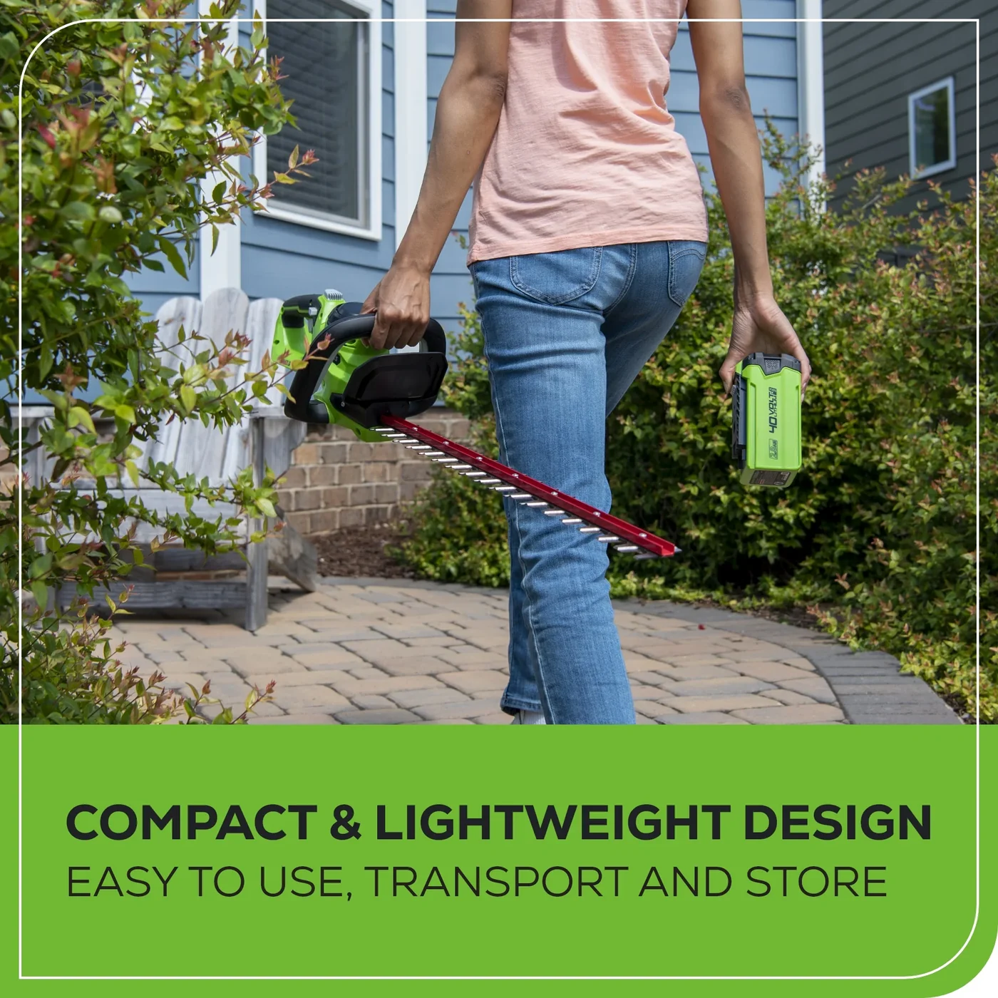 Greenworks HT40B02 hedge trimmer, manufacturer gallery view 5
