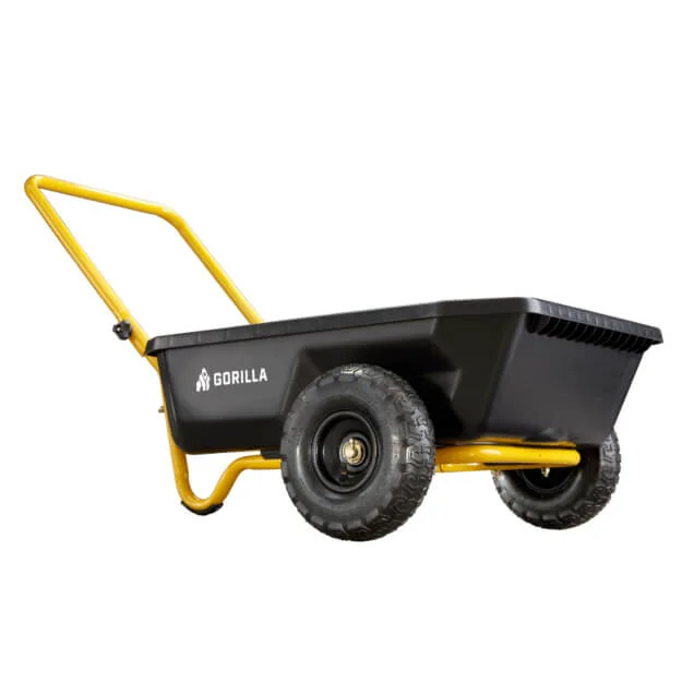 Gorilla GCR-4 4 cu. ft. two-wheel poly yard cart, gallery view 2