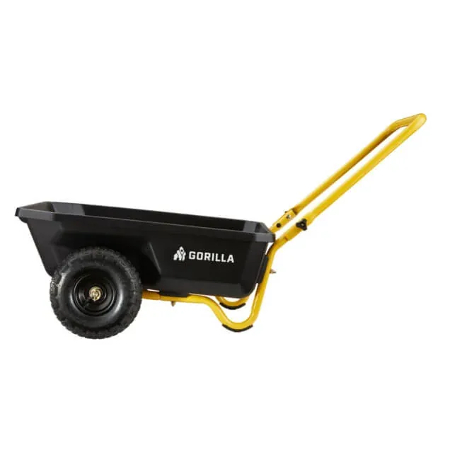 Gorilla GCR-4 4 cu. ft. two-wheel poly yard cart, gallery view 1