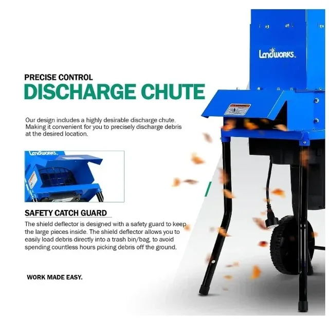 Landworks GUO049 electric leaf mulcher/shredder, green, product gallery view 2