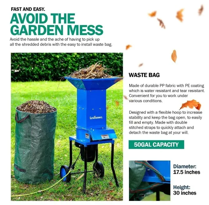 Landworks GUO049 electric leaf mulcher/shredder, green, product gallery view 5