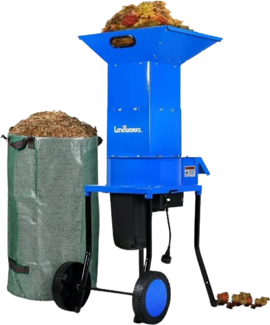 Landworks GUO049 electric leaf mulcher/shredder, green, product gallery view 1
