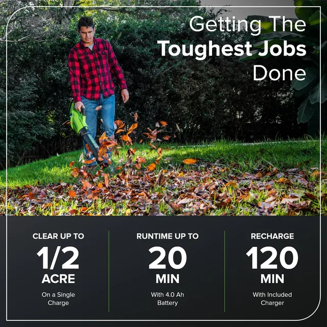 Greenworks BLF442 leaf blower, manufacturer gallery view 4