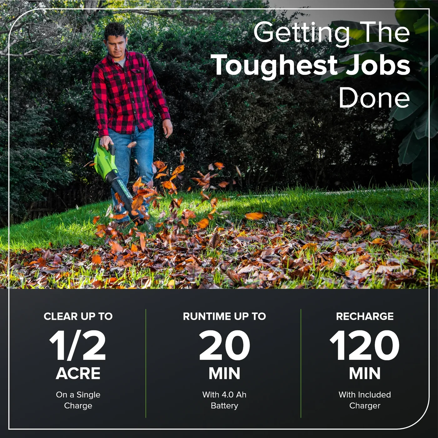 Greenworks BLF442 leaf blower, manufacturer gallery view 4