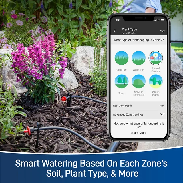Orbit B-hyve XR 57985 eight-zone controller, detail or garden-use view 4