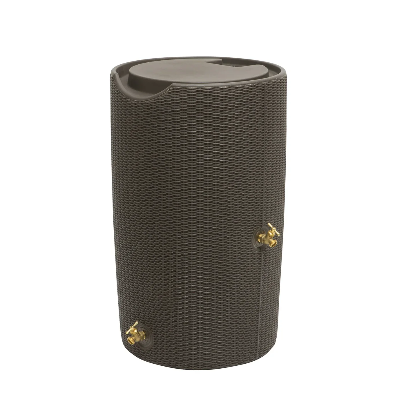 Good Ideas Impressions Bali 50 Flat-Top Rain Barrel, Dark Brown, product view