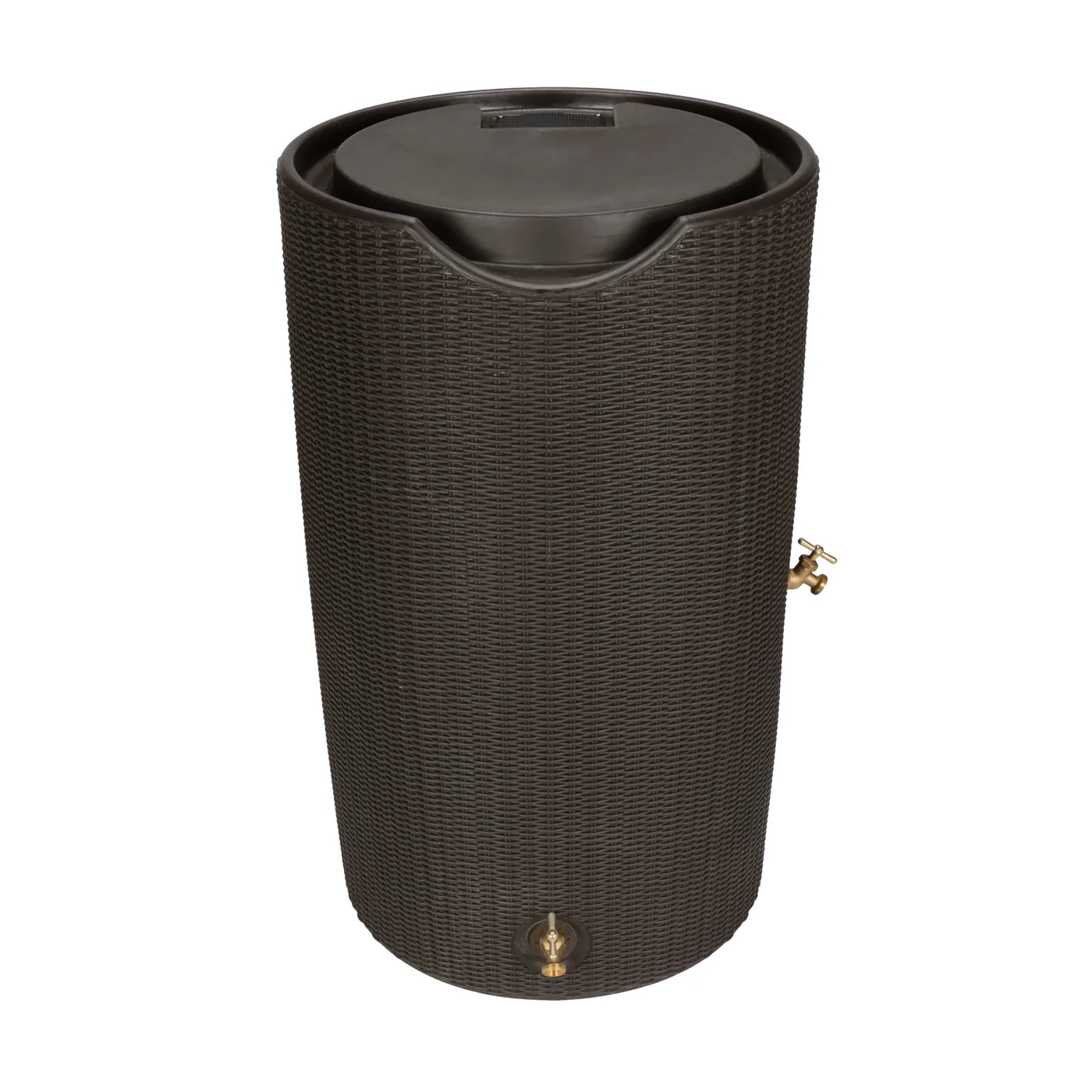 Good Ideas Impressions Bali 50 Flat-Top Rain Barrel, Dark Brown, manufacturer gallery view 2