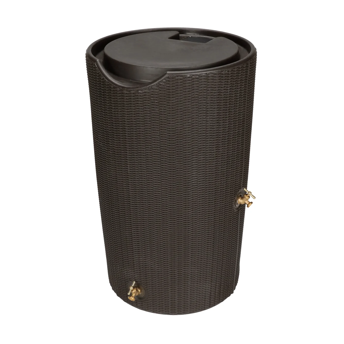 Good Ideas Impressions Bali 50 Flat-Top Rain Barrel, Dark Brown, manufacturer gallery view 3