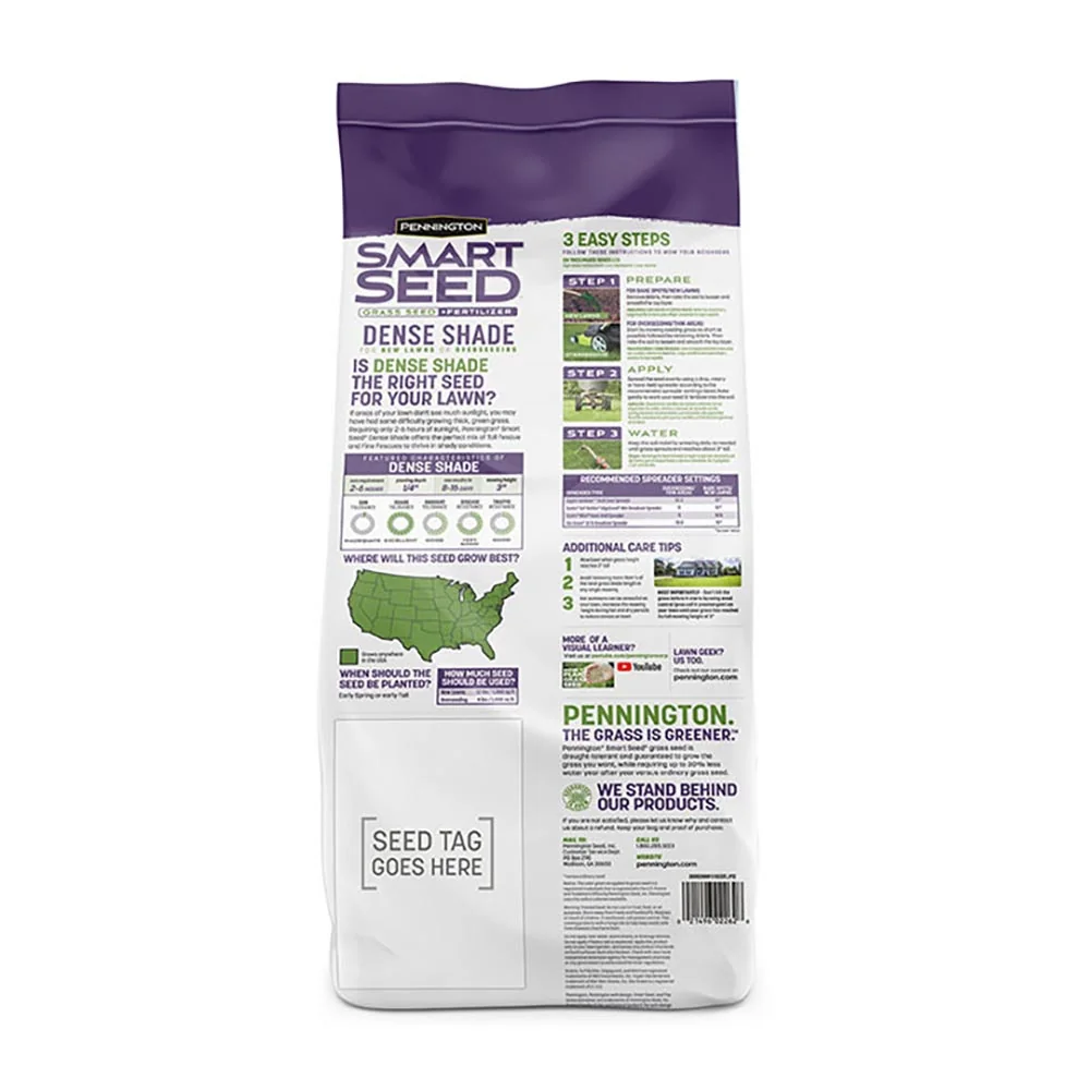 Pennington Smart Seed Dense Shade mix, 7 lb., product view 8