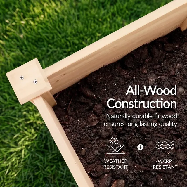 Best Choice Products SKY6152, Natural 72 x 24 x 30-inch elevated wood planter, product gallery view 6